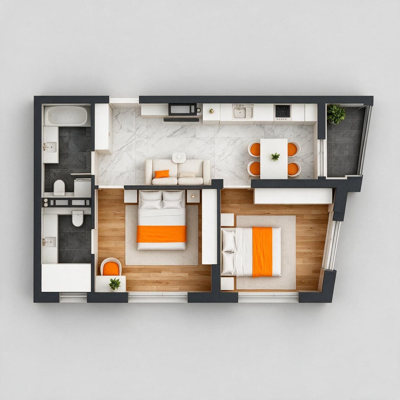 Planimetria apartamentului 6